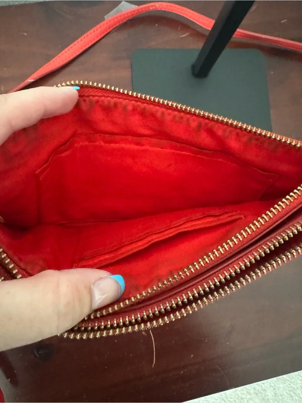 Coach Red Leather Wristlet Crossbody